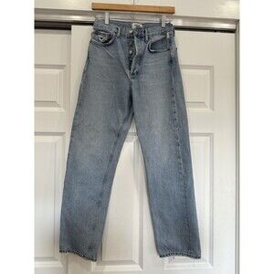 Agolde Womens Blue 25 90's Denim Straight Leg Jeans High Rise Blue 100% Cotton